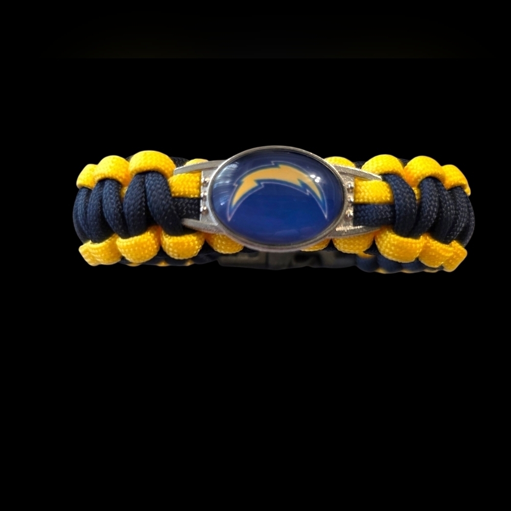 Los Angeles Chargers Blue and Yellow Paracord Bracelet